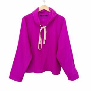 Sofie D'Hoore Magenta 100% Wool Lightweight Hoodie Sz S